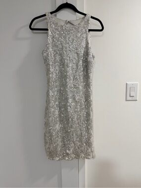 Silver Sequin Cocktail Dress - size 6